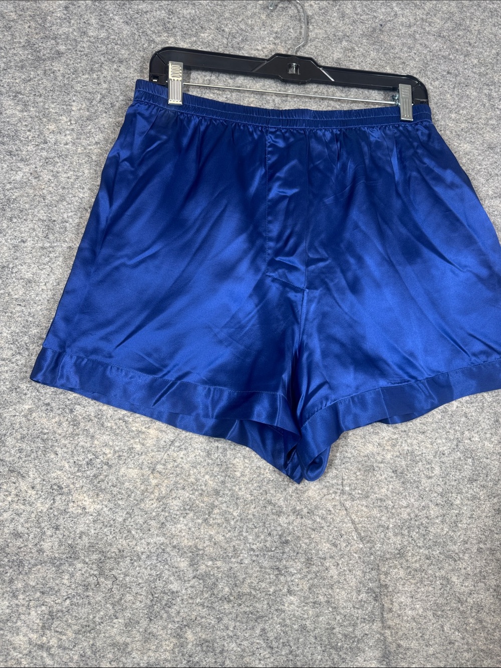 Vintage Silk Satin Royal Blue Lounge Sleep Shorts Large Y2K Minimalist Casual - Picture 4 of 11